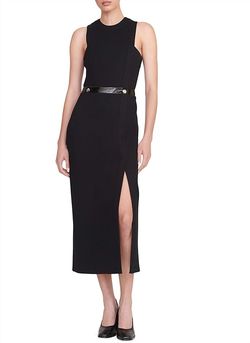 Style 1-3697102351-2168 STAUD Black Size 8 Side Slit Cocktail Dress on Queenly