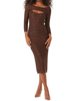 Style 1-3893265150-2901 Misa Los Angeles Brown Size 8 Tall Height Polyester Boat Neck Cocktail Dress on Queenly