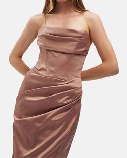 Style 1-445727220-3855 BARDOT Brown Size 0 Corset Cocktail Dress on Queenly