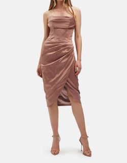 Style 1-445727220-3855 BARDOT Brown Size 0 Jersey Polyester Corset Cocktail Dress on Queenly