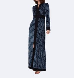 Style 1-670445027-1498 Diane von Furstenberg Multicolor Size 4 Black Tie Free Shipping Tall Height Straight Dress on Queenly
