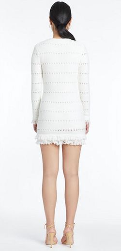 Style 1-858601117-2901 Amanda Uprichard White Size 8 Summer Long Sleeve Tall Height Cocktail Dress on Queenly