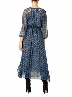 Style 1-927121988-2696 Misa Los Angeles Blue Size 12 Print Sleeves Cocktail Dress on Queenly