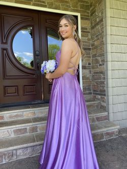 Sherri Hill Purple Size 2 Jersey Square Neck Ball gown on Queenly