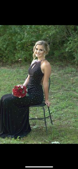 Jovani Black Size 8 Prom Military A-line Dress on Queenly