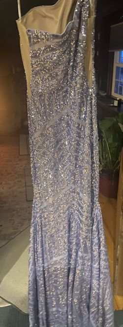 Style 06017 Jovani Purple Size 8 Light Blue Straight Dress on Queenly