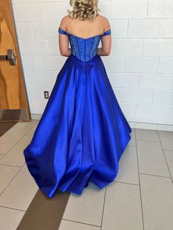 Sherri Hill Blue Size 4 50 Off Floor Length Jersey Pageant Ball gown on Queenly