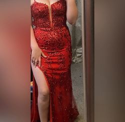 Hebos Red Size 8 Side slit Dress on Queenly