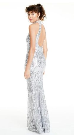 B. Darlin Silver Size 4 Floor Length Mermaid Dress on Queenly