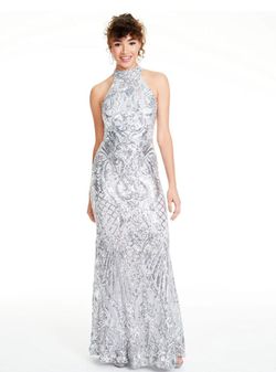 B. Darlin Silver Size 4 Jersey Mermaid Dress on Queenly