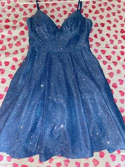 B. Darlin Blue Size 0 Prom Homecoming Flare Cocktail Dress on Queenly