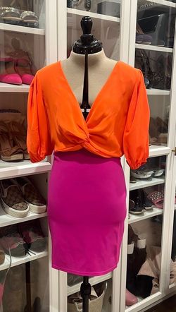 Jealous Tomato Orange Size 4 50 Off Plunge Tulle Cocktail Dress on Queenly