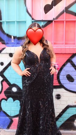 Tease Prom Black Size 20 Plus Size Prom Floor Length Mermaid Dress on Queenly