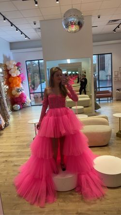 Sherri Hill Pink Size 00 Floor Length Jersey Pageant Train Dress on Queenly