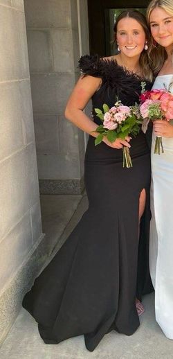 Jessica Angel Black Size 6 Side Slit Prom Floor Length Mermaid Dress on Queenly