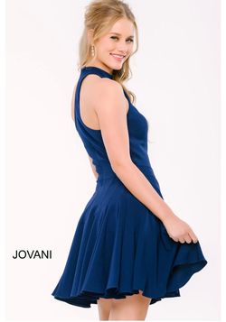 Jovani Blue Size 2 Cocktail Dress on Queenly