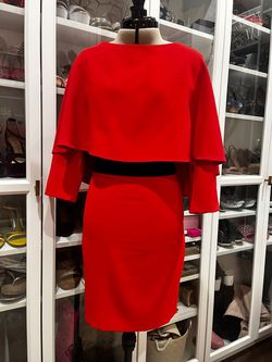 Alice + Olivia Red Size 2 High Neck Jersey Graduation Cocktail Dress on Queenly