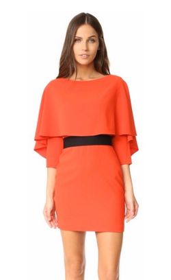 Alice + Olivia Red Size 2 Long Sleeve Graduation High Neck Cocktail Dress on Queenly