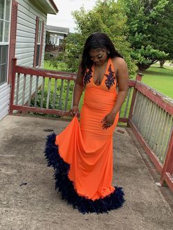 Orange Size 16 Straight Dress on Queenly