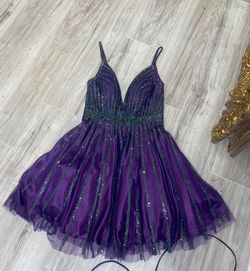 Style JVN58095 Jovani Purple Size 6 Mini Homecoming A-line Dress on Queenly