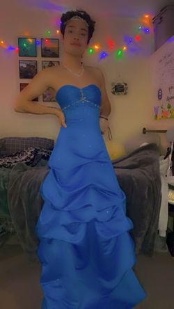 Jump Apparel Blue Size 4 Tall Height Jewelled 70 Off Prom Mermaid Dress on Queenly