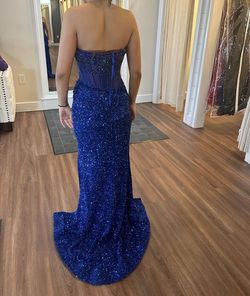 Style 11238 Ashley Lauren  Blue Size 2 11238 Jewelled Ball gown on Queenly