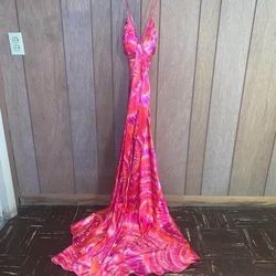 Beata Studio Multicolor Size 8 Floor Length Mermaid Dress on Queenly