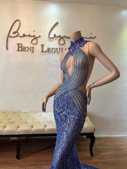 Benj Leguiab IV Blue Size 0 Jersey Tall Height Mermaid Dress on Queenly