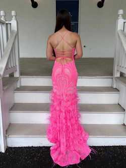 Style 07425 Jovani Pink Size 0 Free Shipping Plunge Floor Length Mermaid Dress on Queenly