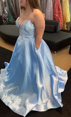 Sherri Hill Blue Size 12 Free Shipping Ball gown on Queenly