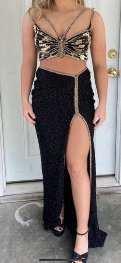 Sherri Hill Black Size 4 Floor Length Prom A-line Dress on Queenly
