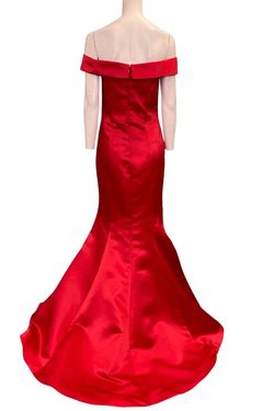 Style 6147 Dave and Johnny Red Size 10 Tall Height Floor Length Mermaid Dress on Queenly