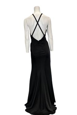Style 6426 Dave and Johnny Black Tie Size 12 Straight Dress on Queenly