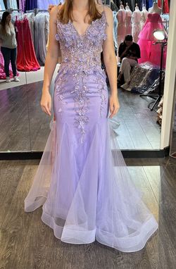 Style 05839 Jovani Purple Size 4 Tall Height Prom Mermaid Dress on Queenly