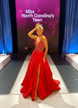 Sherri Hill Red Size 6 Tall Height Pageant Floor Length Side Slit A-line Dress on Queenly
