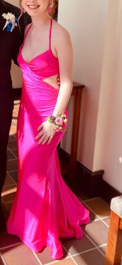 Faviana Pink Size 0 Medium Height Prom Jersey Mermaid Dress on Queenly