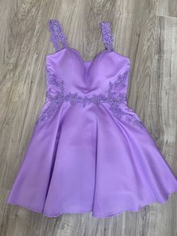 Style E777 Nox Anabel Purple Size 2 E777 Lavender Cocktail Dress on Queenly