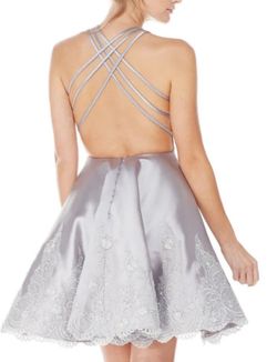Style 3771 Alyce Paris Silver Size 6 Cocktail Dress on Queenly