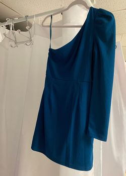 She+Sky Blue Size 4 One Shoulder Cocktail Dress on Queenly