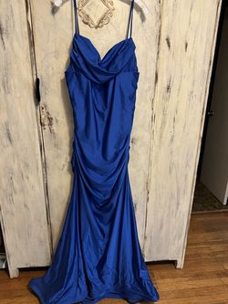 Jules & Cleo Blue Size 16 Jersey Plus Size Mermaid Dress on Queenly