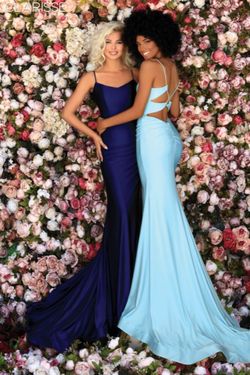 Style 800259 Clarisse Red Size 4 Black Tie 800259 Tall Height Floor Length Side slit Dress on Queenly