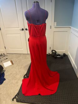 Windsor Red Size 12 Floor Length Side Slit Straight Dress on Queenly