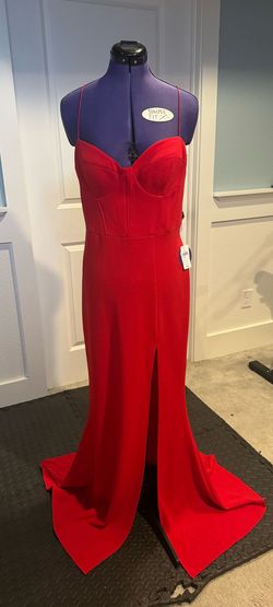 Windsor Red Size 12 Floor Length Side Slit Straight Dress on Queenly