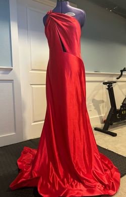 Style 61441 Alyce Paris Red Size 10 Floor Length Straight Dress on Queenly
