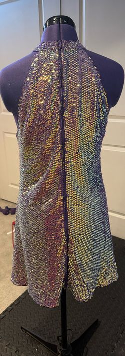 Shein Purple Size 12 Sequined Mermaid Mini Cocktail Dress on Queenly