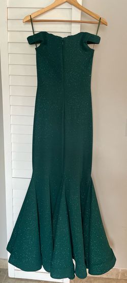 Jovani Green Size 2 Floor Length Jersey Military Mermaid Dress on Queenly