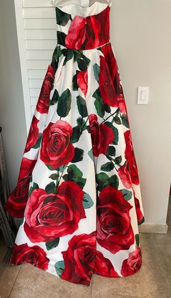 Sherri Hill Multicolor Size 10 Strapless Floor Length Jersey Prom Train Dress on Queenly