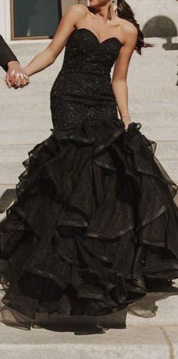 Sherri Hill Black Size 2 Military Pageant Floor Length Mermaid Dress on Queenly
