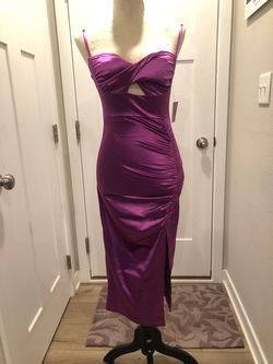 Windsor Pink Size 4 Jersey Floor Length Side slit Dress on Queenly