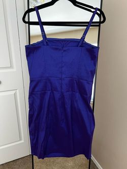 Calvin Klein Purple Size 10 Square Nightclub Square Neck Cocktail Dress on Queenly